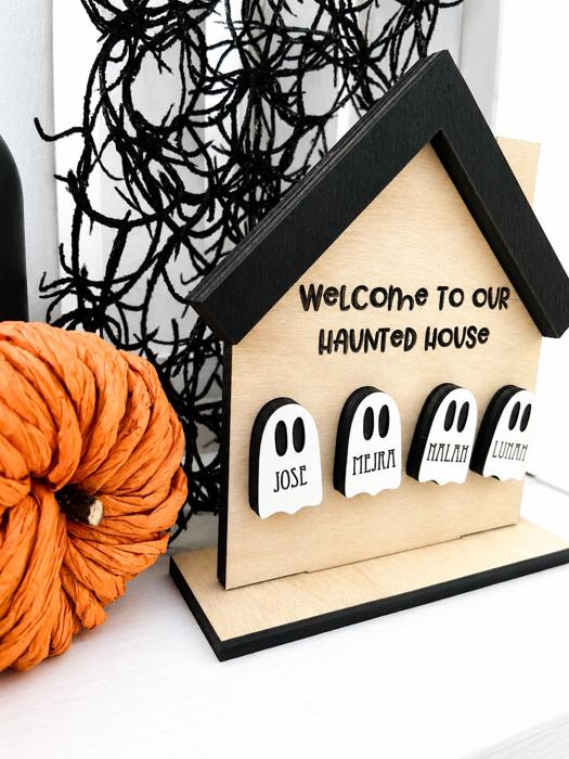 Welcome To Our Haunted House, Halloween Decor, Personalized Haunted House, Fall Decor, Mini Halloween Tier Tray Decor