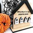  Welcome To Our Haunted House, Halloween Decor, Personalized Haunted House, Fall Decor, Mini Halloween Tier Tray Decor