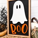  Boo Halloween Sign, Farmhouse Style Sign, Halloween Decor Framed Wood Sign, Halloween Decoration