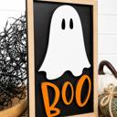  Boo Halloween Sign, Farmhouse Style Sign, Halloween Decor Framed Wood Sign, Halloween Decoration