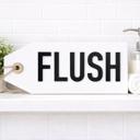  Flush Bathroom Sign, Kid's Bathroom Decor, Wooden Bathroom Tag
