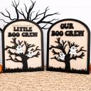  Personalized Halloween Family Signs, Personalized Grandkids Halloween Sign, Our Boo Crew Shelf Sitter, Halloween Shelf Sitter