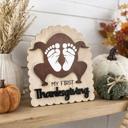  Wooden My First Thanksgiving DIY Milestone,Baby Milestone Cards,My First Holiday,Expecting Mom Gift,Baby Shower Gift,Baby Photo Prop