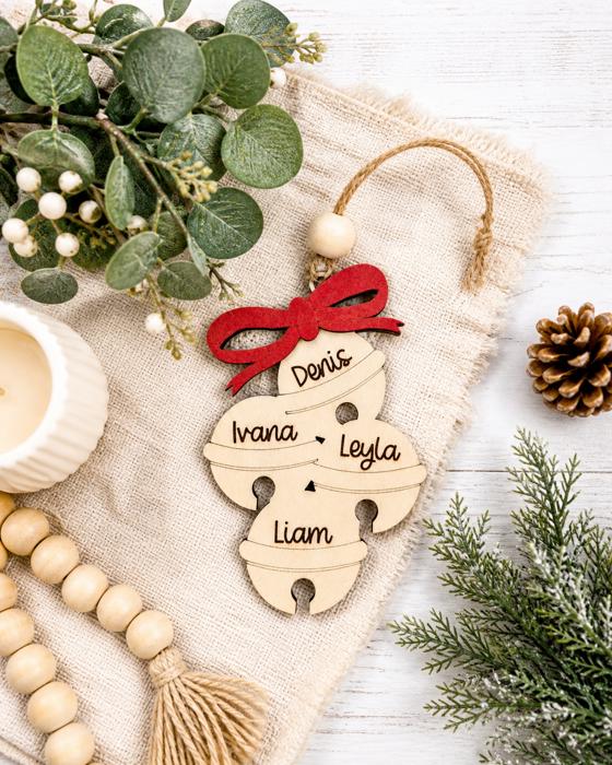 Family Christmas Bells Ornament,Custom Family Christmas Ornament,Family Names Christmas Bell Ornament,Family Christmas Gifts,Family Keepsake