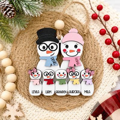 Personalized Snowman Family Ornament, Christmas Ornament, Snowman Ornament, Cute Family Ornament, Grandparent Ornament