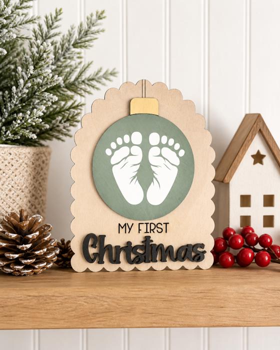Wooden My First Christmas Day DIY Milestone,Baby Milestone Cards,My First Holiday,Expecting Mom Gift,Baby Shower Gift,Baby Photo Prop