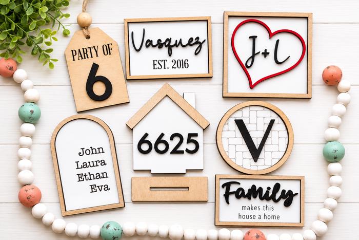 Neutral Family Themed Tiered Tray Decor,Family Tiered Tray Signs