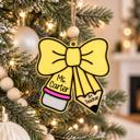  Personalized Bow Teacher Ornament, Teacher Christmas Gift, Gift For Teacher, Christmas Gift for Teachers