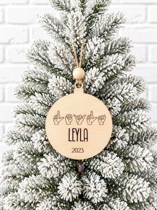ASL Personalized Christmas Ornament, Personalized Ornament, Christmas Ornament, Sign Language Ornament, Christmas Tree Decor, Gift