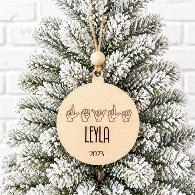 ASL Personalized Christmas Ornament, Personalized Ornament, Christmas Ornament, Sign Language Ornament, Christmas Tree Decor, Gift
