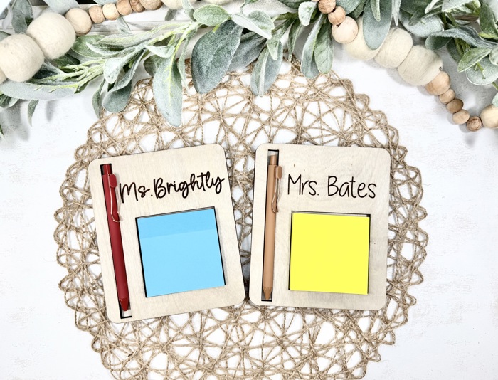 Sticky Note Holder, Post Note Holder for Teacher Appreciation Gift, Notes holder, Teacher Gift for Desk, Personalized Teacher Gift