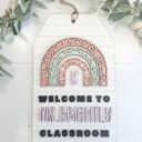  Personalized Classroom Door Hanger, Classroom Welcome Sign, Welcome Door Sign, Gift For Teacher, Classroom Door Decor, Teacher Gifts