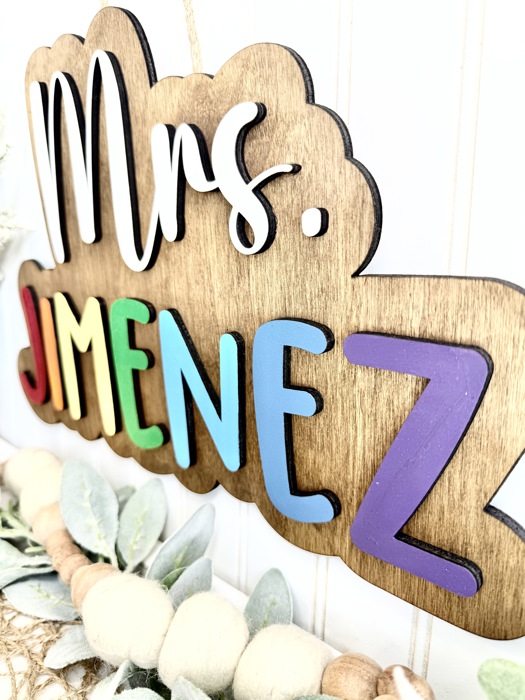 Personalized Teacher Door Hanger, Gift For Teacher, Classroom Door Hanger, Teacher Gifts, Teacher Name Sign, Teacher Appreciation Gifts