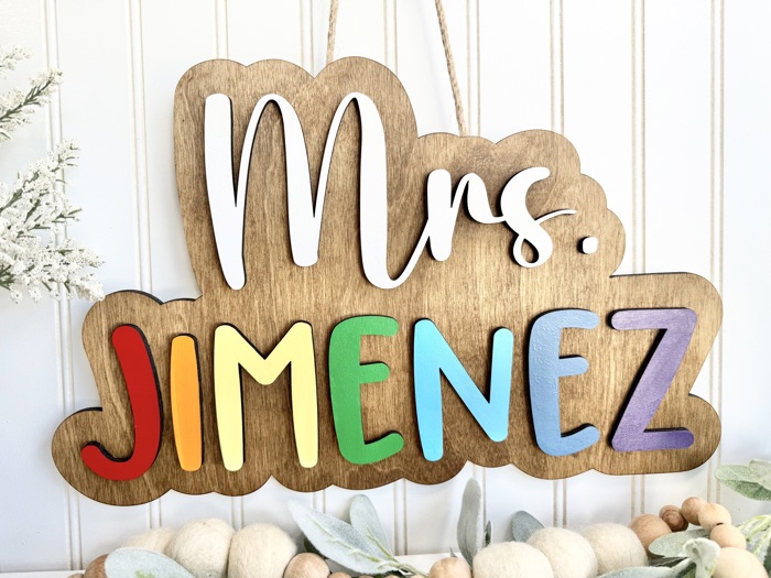 Personalized Teacher Door Hanger, Gift For Teacher, Classroom Door Hanger, Teacher Gifts, Teacher Name Sign, Teacher Appreciation Gifts
