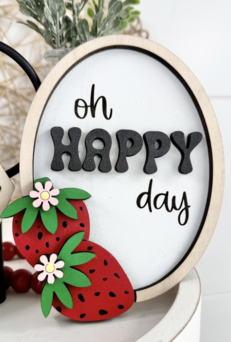 Strawberry Tiered Tray Decor, Strawberry Themed Signs, Summer Signs, Summer Tiered Tray Decor, Tiered Tray Decor,Summer Home Decor