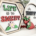  Strawberry Tiered Tray Decor, Strawberry Themed Signs, Summer Signs, Summer Tiered Tray Decor, Tiered Tray Decor,Summer Home Decor