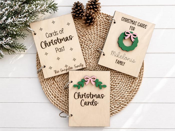 Personalized Christmas Card Holder,Christmas Card Keepsake, Christmas Card Saver, Cards of Christmas Past, Card Album, Christmas Card Holder