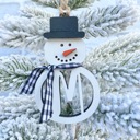  Personalized Snowman Ornament, Monogram Christmas Ornament, Snowman Ornament, Custom Ornament, Initial Ornament