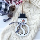  Personalized Snowman Ornament, Monogram Christmas Ornament, Snowman Ornament, Custom Ornament, Initial Ornament