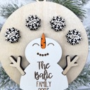  Snowman Snowflake Custom Ornaments, Personalized Family Ornaments, Custom Grandkids Ornaments, Christmas Gift Ideas,Grandparents Ornament