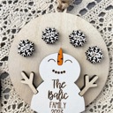  Snowman Snowflake Custom Ornaments, Personalized Family Ornaments, Custom Grandkids Ornaments, Christmas Gift Ideas,Grandparents Ornament