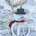  Personalized Snowman Ornament, Monogram Christmas Ornament, Snowman Ornament, Custom Ornament, Initial Ornament