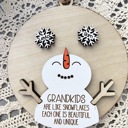  Snowman Snowflake Custom Ornaments, Personalized Family Ornaments, Custom Grandkids Ornaments, Christmas Gift Ideas,Grandparents Ornament