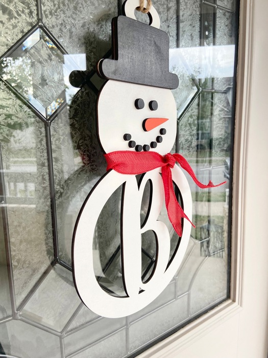 Monogrammed Snowman Door Sign,Personalized Snowman Door Sign, Christmas Door Sign, Christmas Decoration, Holiday Decor