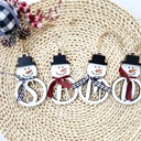  Personalized Snowman Ornament, Monogram Christmas Ornament, Snowman Ornament, Custom Ornament, Initial Ornament