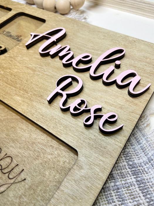 Baby First Year Picture Frame, Personalized Baby Photo Frame, Photo Collage, Personalized Photo Frame, Monthly Milestone for Baby