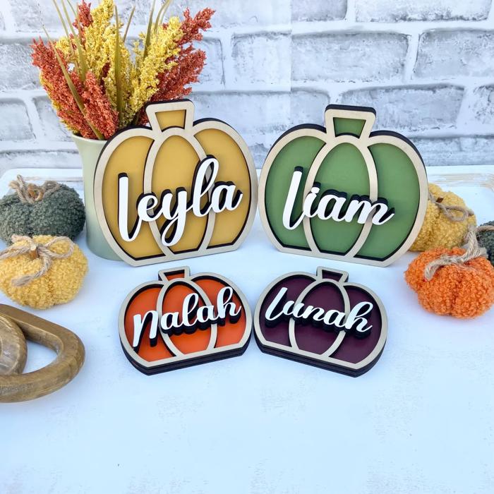 Personalized Pumpkin Family Decor, Pumpkins Custom Fall Decor, Pumpkins, Personalized Family Pumpkins