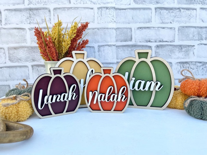 Personalized Pumpkin Family Decor, Pumpkins Custom Fall Decor, Pumpkins, Personalized Family Pumpkins