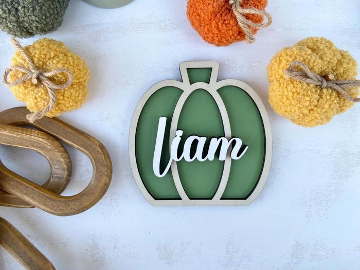 Personalized Pumpkin Family Decor, Pumpkins Custom Fall Decor, Pumpkins, Personalized Family Pumpkins