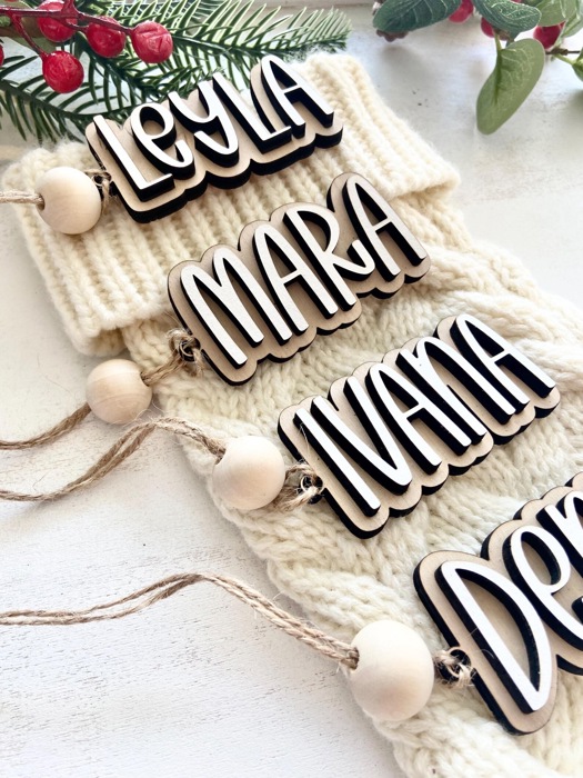 Personalized Stocking Tags, Christmas Tags, Wooden Name Tag,Christmas Stocking Tags, Custom Stocking Name Tag, Christmas Labels,Present Tags