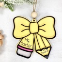  Personalized Bow Teacher Ornament, Teacher Christmas Gift, Gift For Teacher, Christmas Gift for Teachers