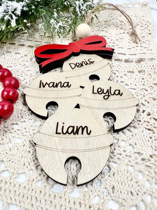 Family Christmas Bells Ornament,Custom Family Christmas Ornament,Family Names Christmas Bell Ornament,Family Christmas Gifts,Family Keepsake