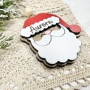  Personalized Santa Claus Ornament  Size: 4''X4.5''  This ornament is laser cut with two layer giving the ornament a 3D look, the name is engraved  It arrives ready to hang with twine string and one wo