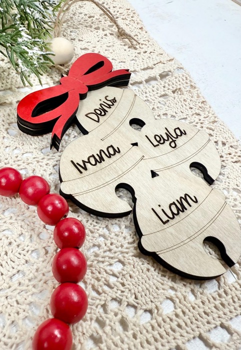 Family Christmas Bells Ornament,Custom Family Christmas Ornament,Family Names Christmas Bell Ornament,Family Christmas Gifts,Family Keepsake