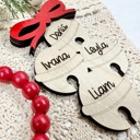  Family Christmas Bells Ornament,Custom Family Christmas Ornament,Family Names Christmas Bell Ornament,Family Christmas Gifts,Family Keepsake