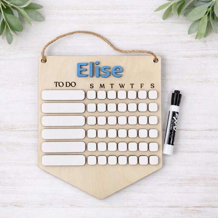 Personalized Kids Chore Chart, Custom Children’s Routine & Responsibility Chart
