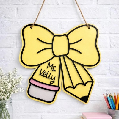 Personalized Teacher Door Hanger, Gift For Teacher, Classroom Door Hanger, Teacher Gifts, Teacher Name Sign, Teacher Appreciation Gifts