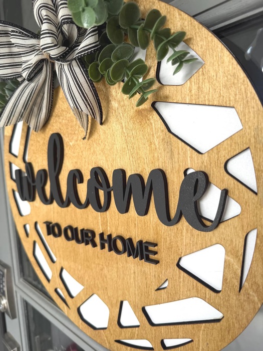 Welcome Door Hanger | Farmhouse Front Door Sign | Wooden Welcome Sign | Modern Farmhouse Decor | Housewarming Gift