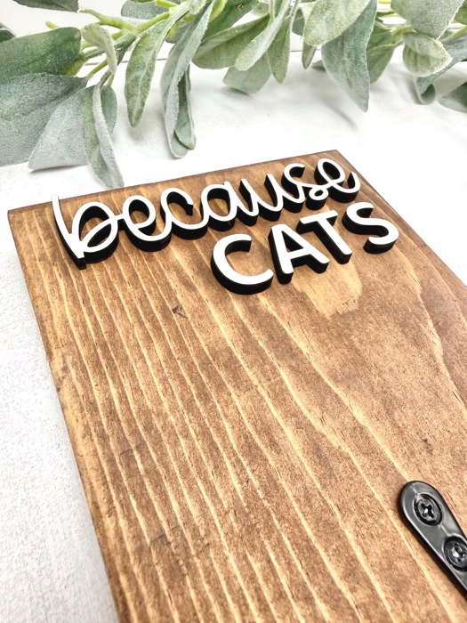 Because Cats Lint Roller Holder, Cat Lover Gift, Pet Hair Remover Wall Hook, Funny Cat Sign, Cat Owner Home Decor