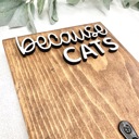  Because Cats Lint Roller Holder, Cat Lover Gift, Pet Hair Remover Wall Hook, Funny Cat Sign, Cat Owner Home Decor