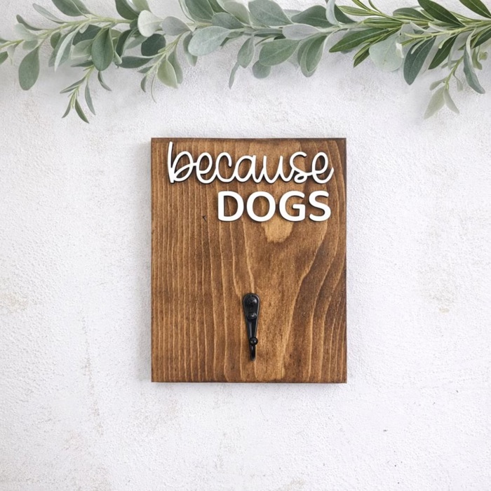 Because Dogs Lint Roller Holder, Dog Lover Gift, Pet Hair Remover Wall Hook, Funny Dog Sign, Dog Owner Home Decor