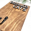  Because Cats Lint Roller Holder, Cat Lover Gift, Pet Hair Remover Wall Hook, Funny Cat Sign, Cat Owner Home Decor