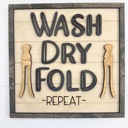 Wash Dry Fold Repeat Funny Laundry Room Sign Set Farmhouse Laundry Decor Wood Signs Bundle Wash Dry Fold Lost Socks Laundry Wall Decor