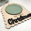  Wooden My First Christmas Day DIY Milestone,Baby Milestone Cards,My First Holiday,Expecting Mom Gift,Baby Shower Gift,Baby Photo Prop