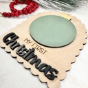  Wooden My First Christmas Day DIY Milestone,Baby Milestone Cards,My First Holiday,Expecting Mom Gift,Baby Shower Gift,Baby Photo Prop