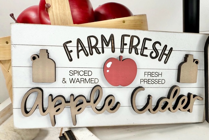 Apple Tiered Tray Decor, Farm Fresh Apple Cider Decor Set, Fall Kitchen Decor, Apple Picking Theme, Farmhouse Tiered Tray Decor